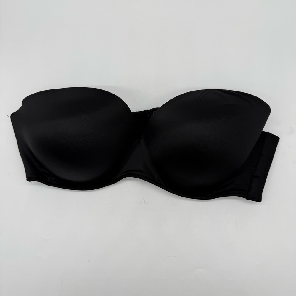Cacique Black Strapless Push Up Underwire Bra- Size 46C